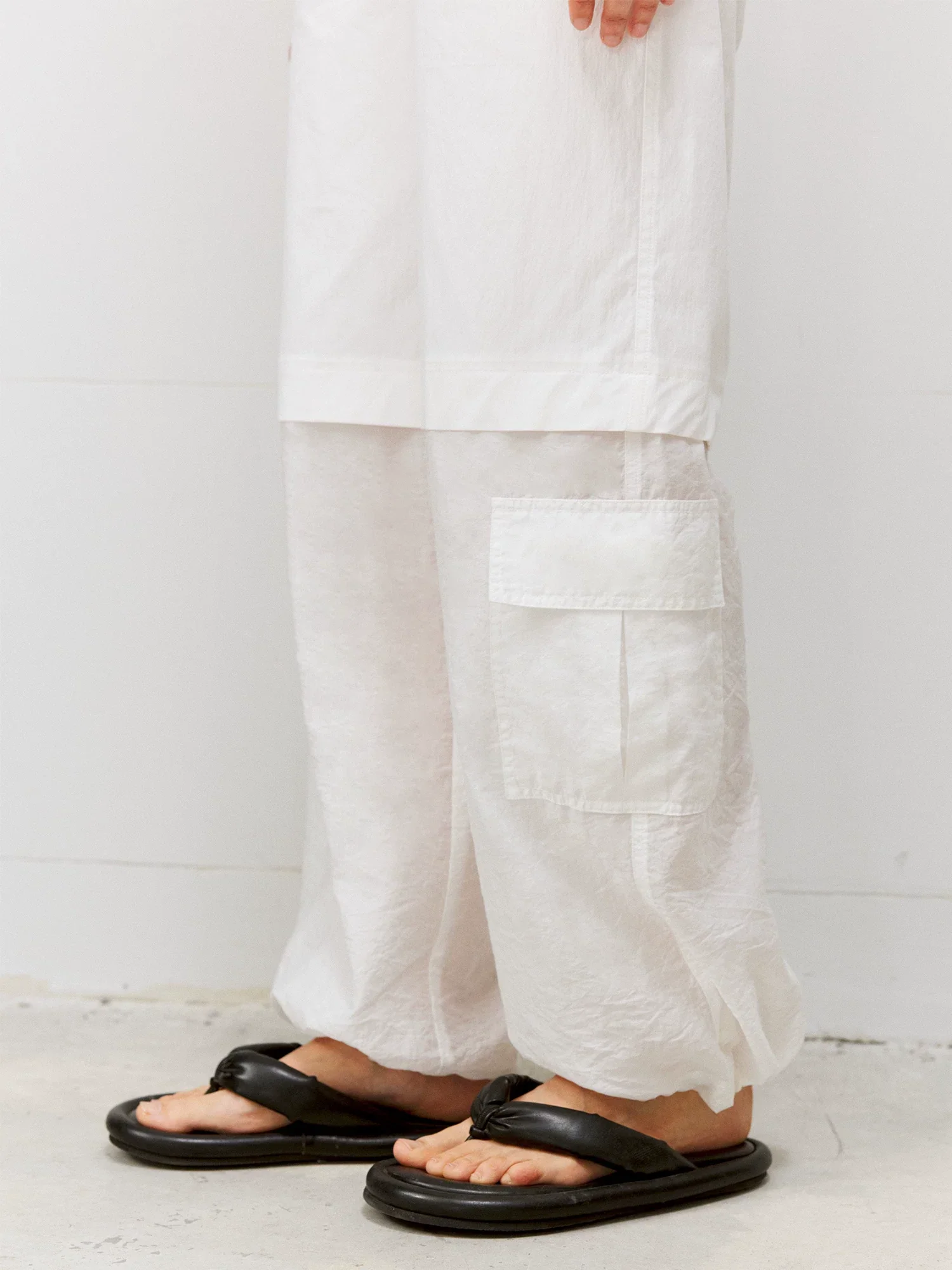 Layered Wide Leg Cargo Pants - Image 6
