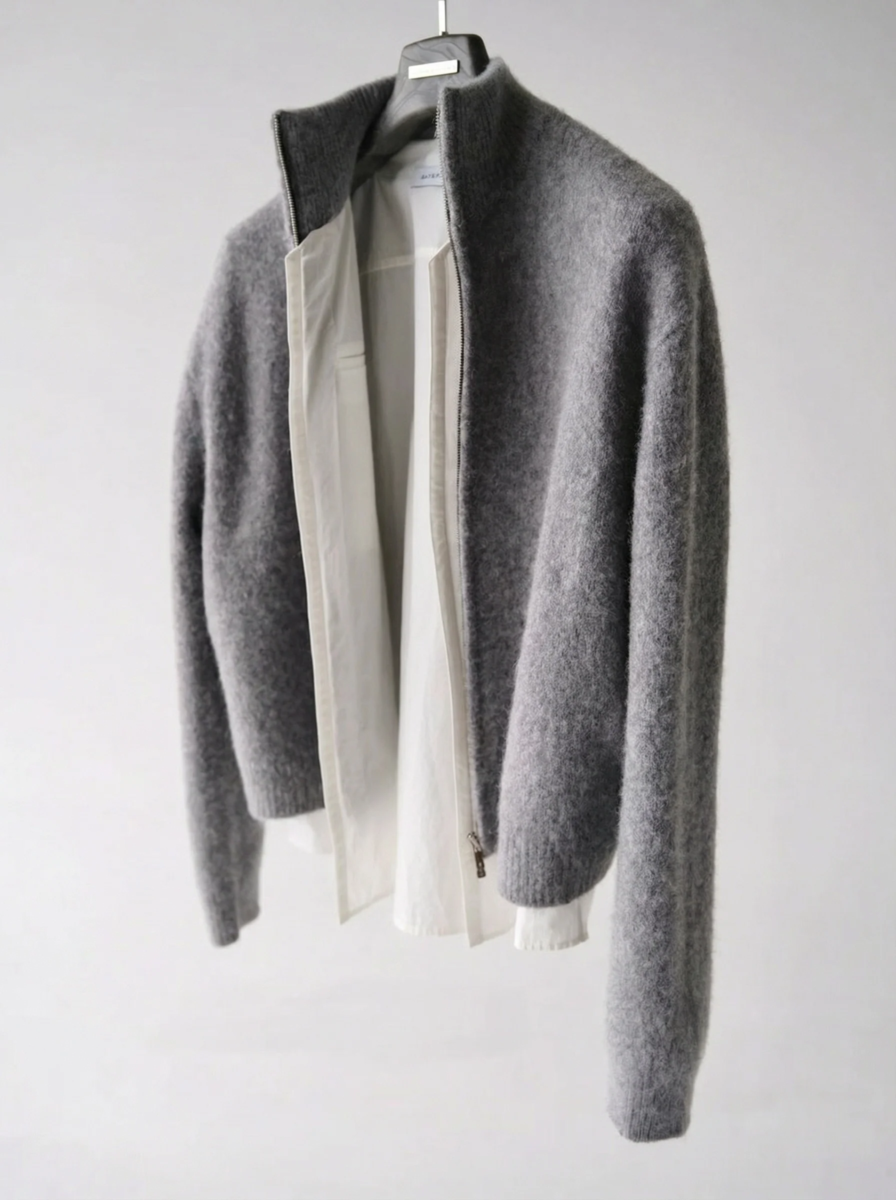 Layered Yak-Alpaca Zip Cardigan - Image 5