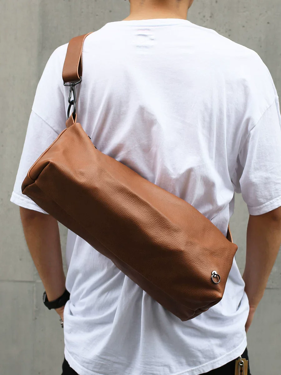 Leather Baguette Sling Bag