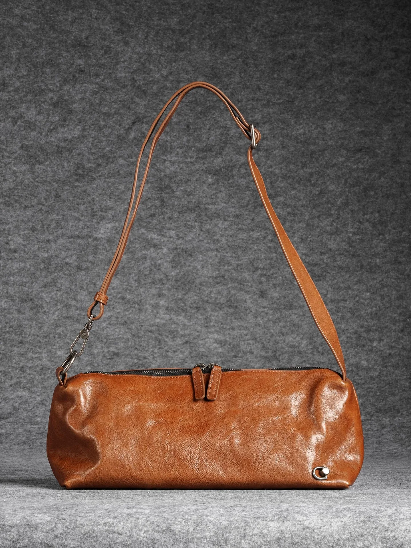 Leather Baguette Sling Bag - Image 5