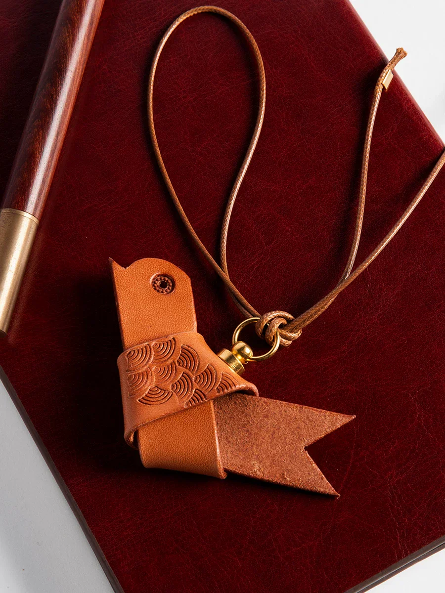 Leather Bird Charm
