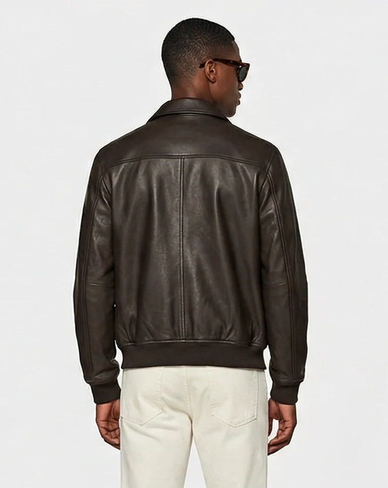 Leather Blouson Jacket - Image 3