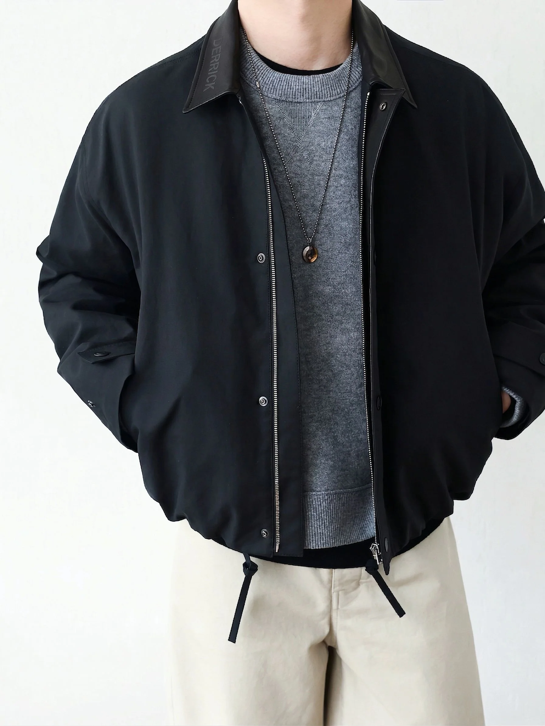 Leather Collar Jacket - Image 2