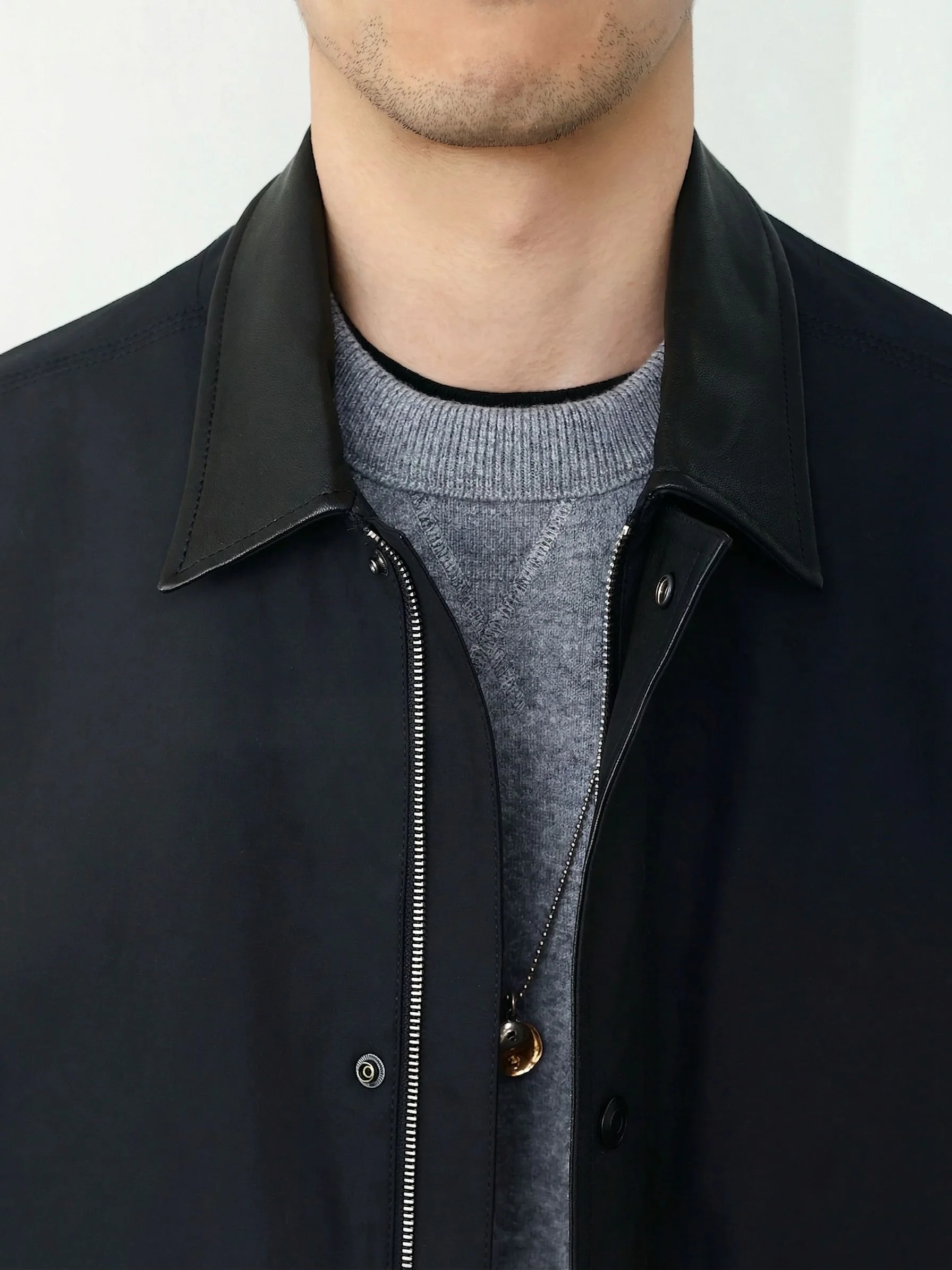 Leather Collar Jacket - Image 3