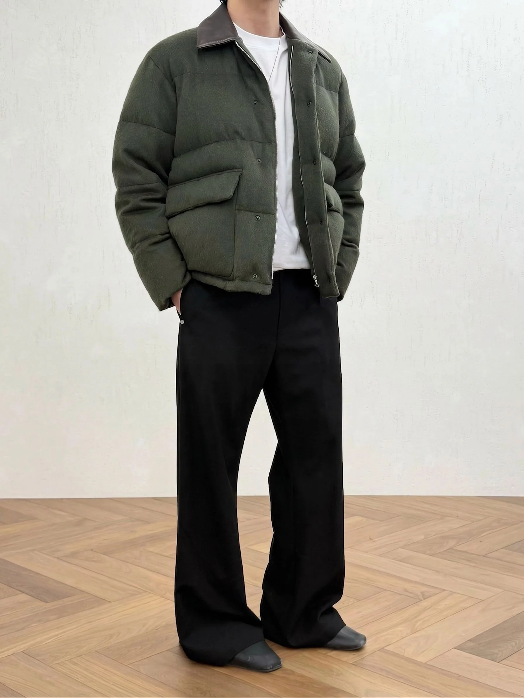 Leather Collar Puffer