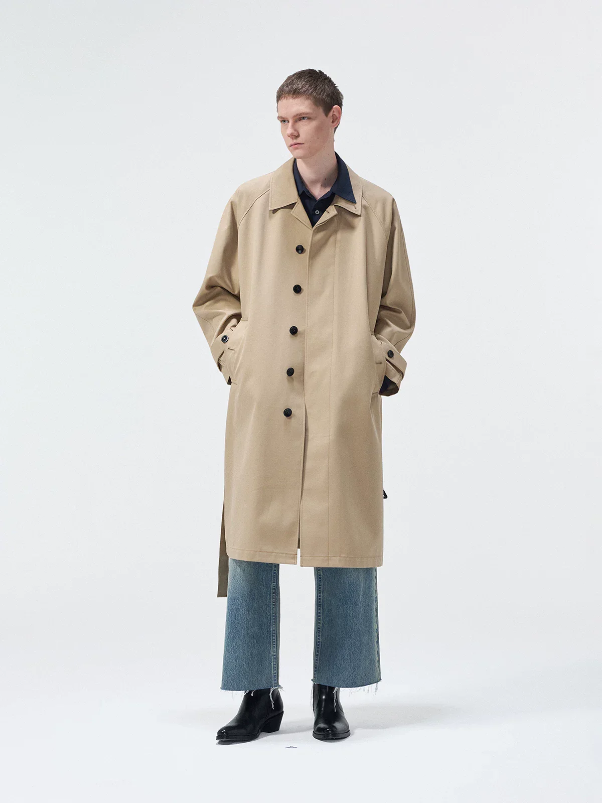 Leather Collar Trench - Image 2