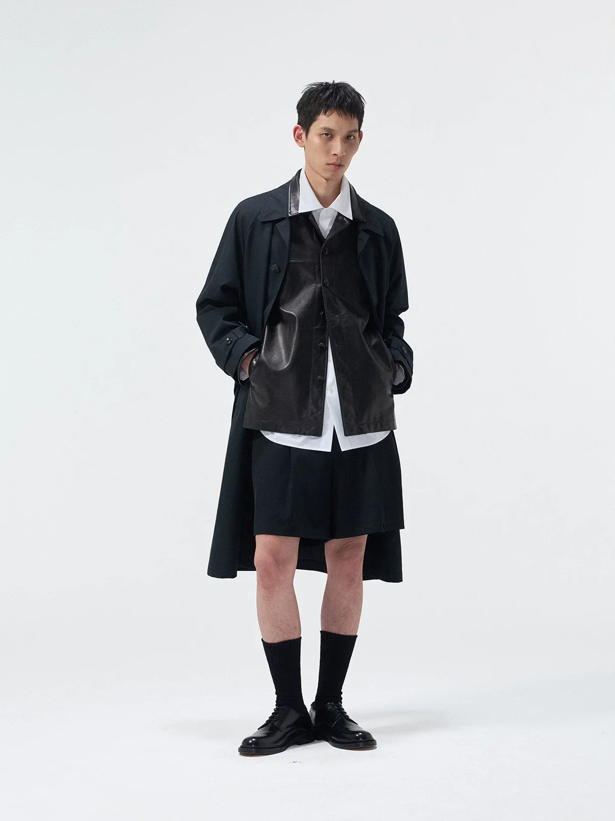 Leather Collar Trench - Image 5