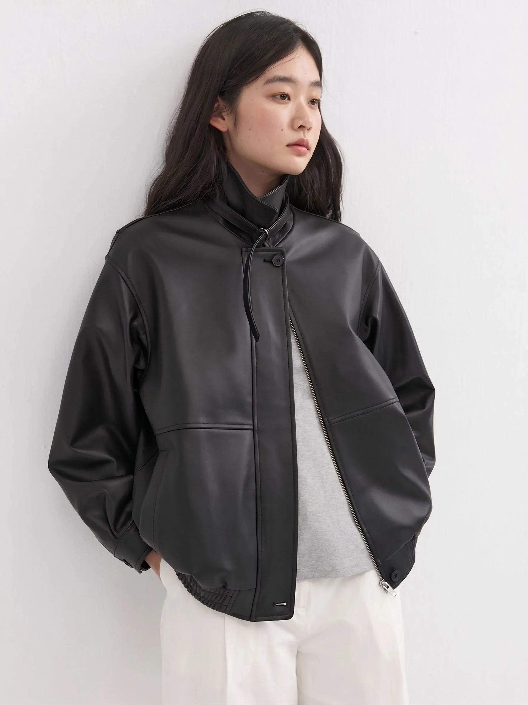Leather-Effect Zip Jacket - Image 2