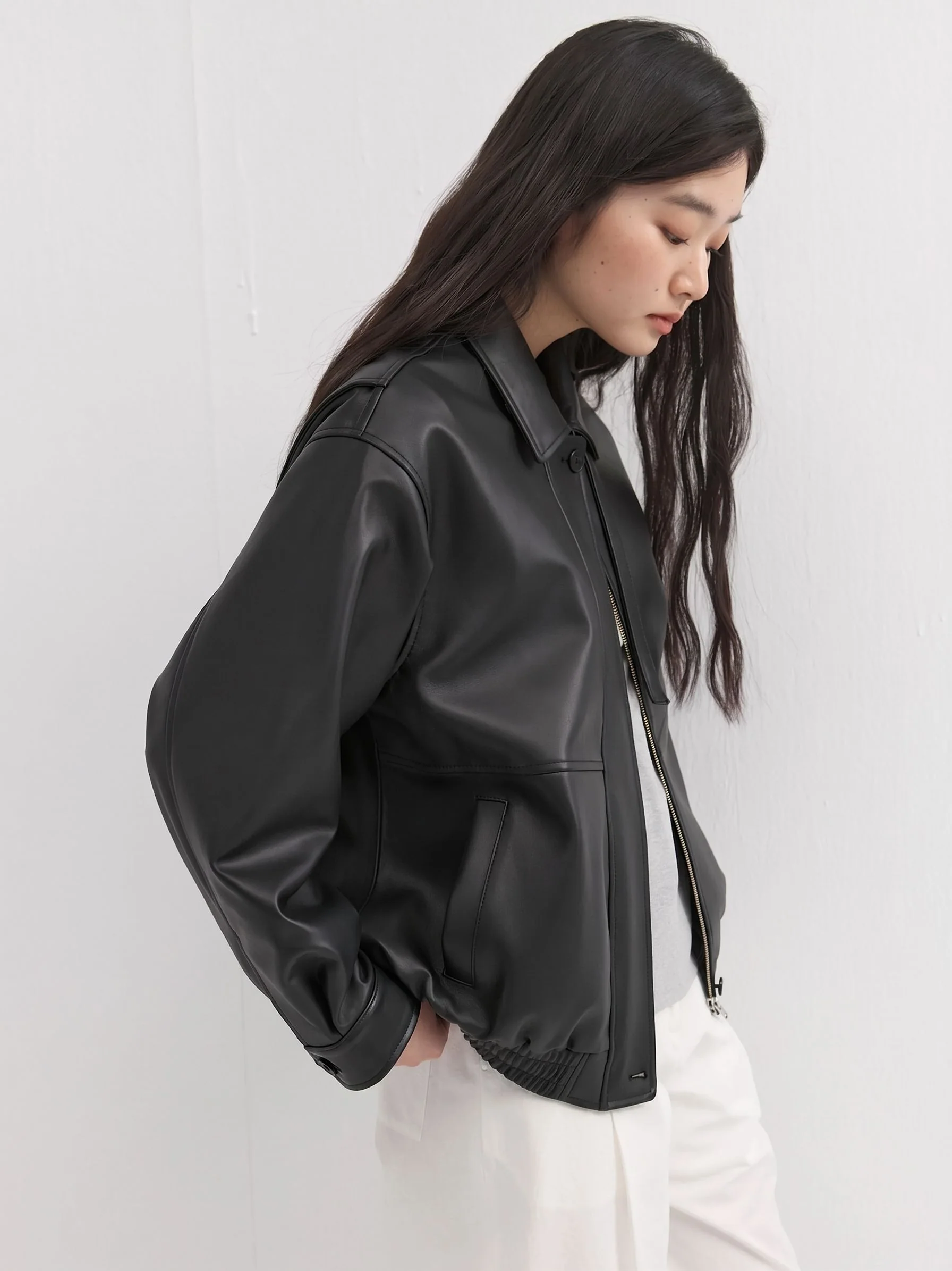 Leather-Effect Zip Jacket - Image 3