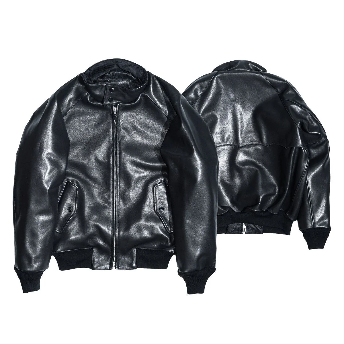 Leather Harrington Jacket - Image 3