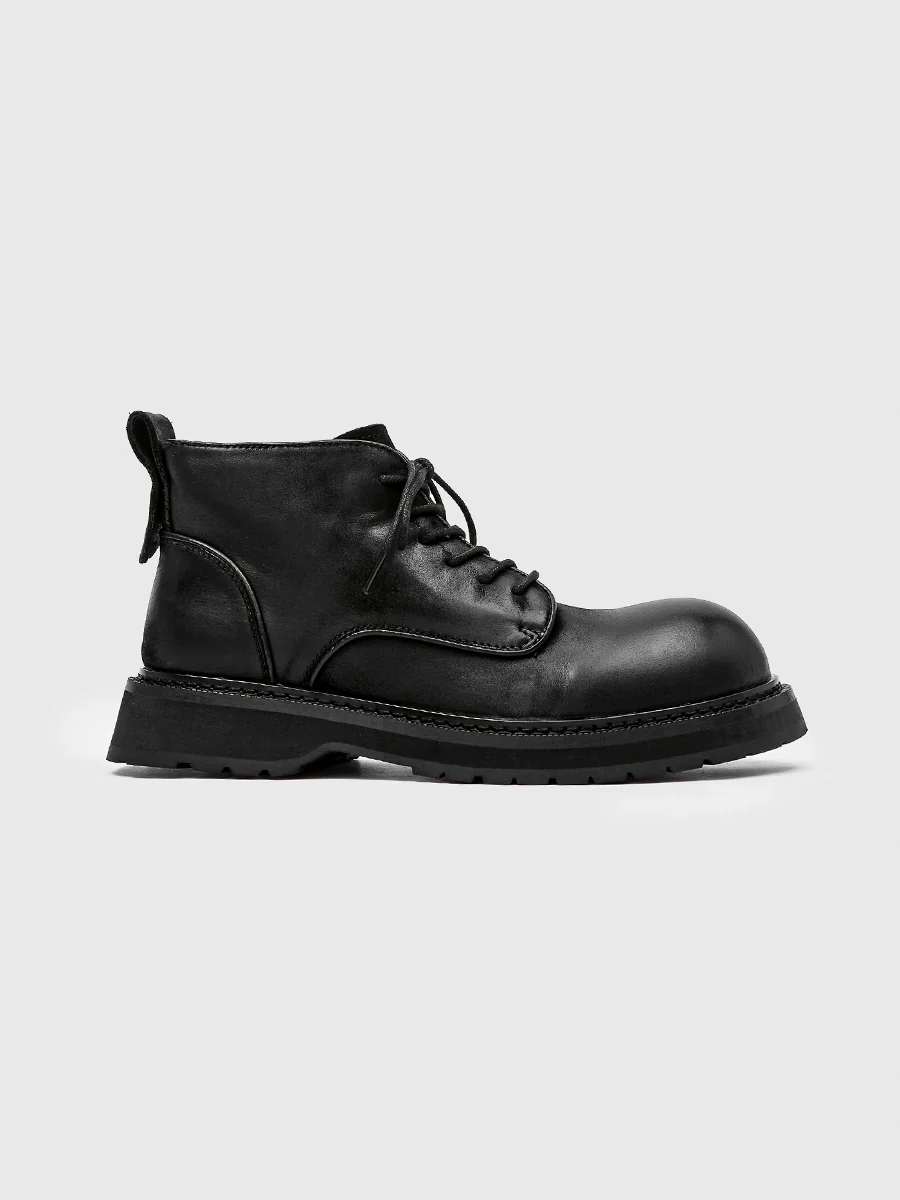 Leather Lace-Up Derby Boots