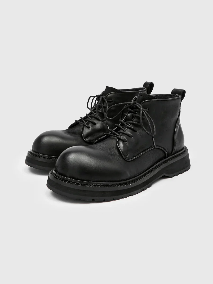 Leather Lace-Up Derby Boots - Image 3