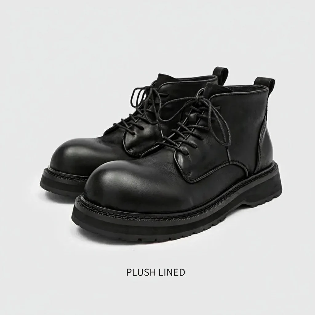Leather Lace-Up Derby Boots - Image 5