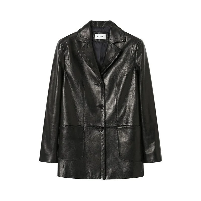 Leather Long Blazer - Image 2
