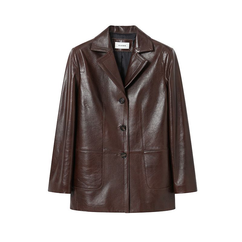 Leather Long Blazer - Image 3