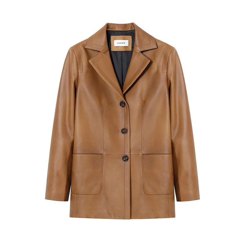 Leather Long Blazer - Image 4