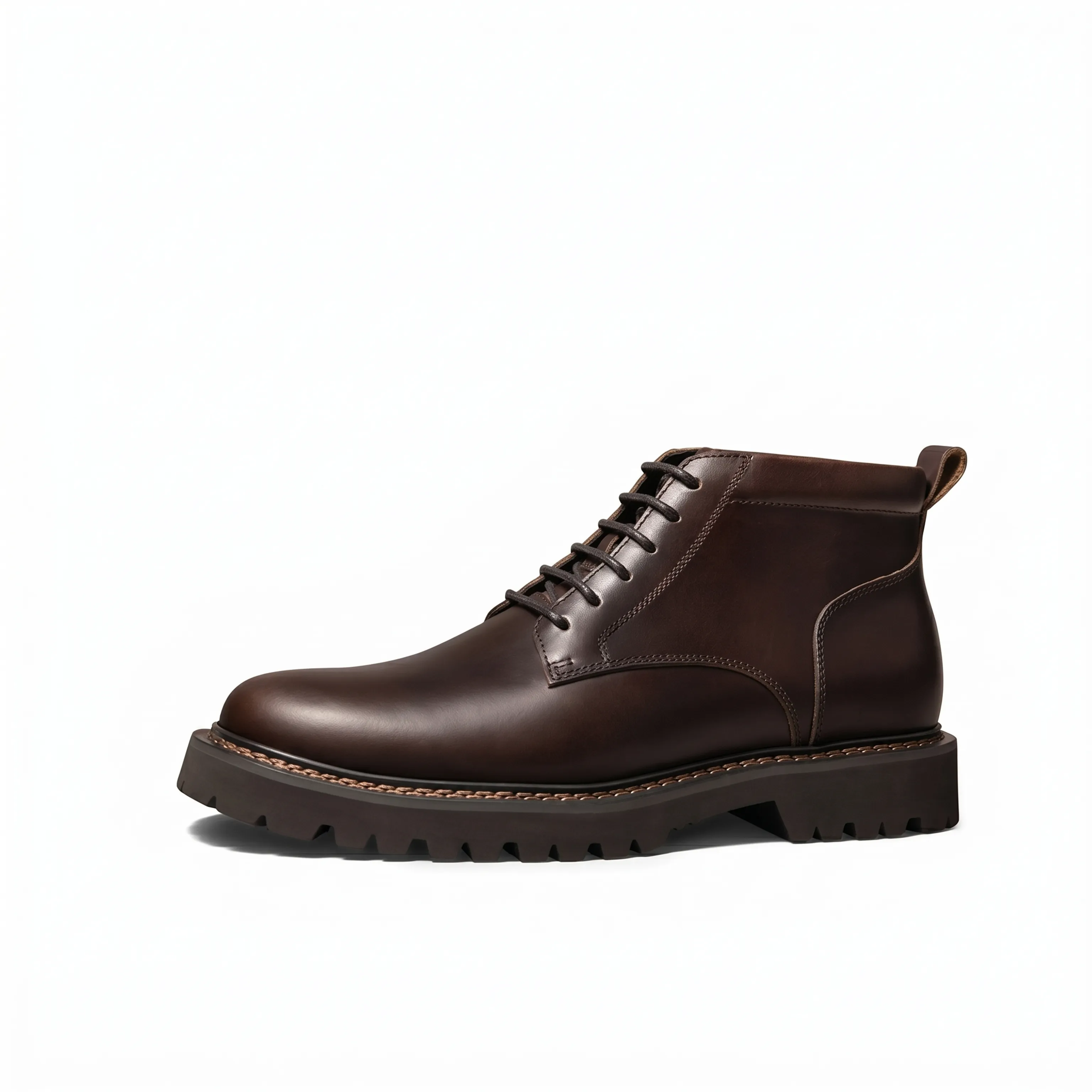 Leather Lug Ankle Boots - Image 4