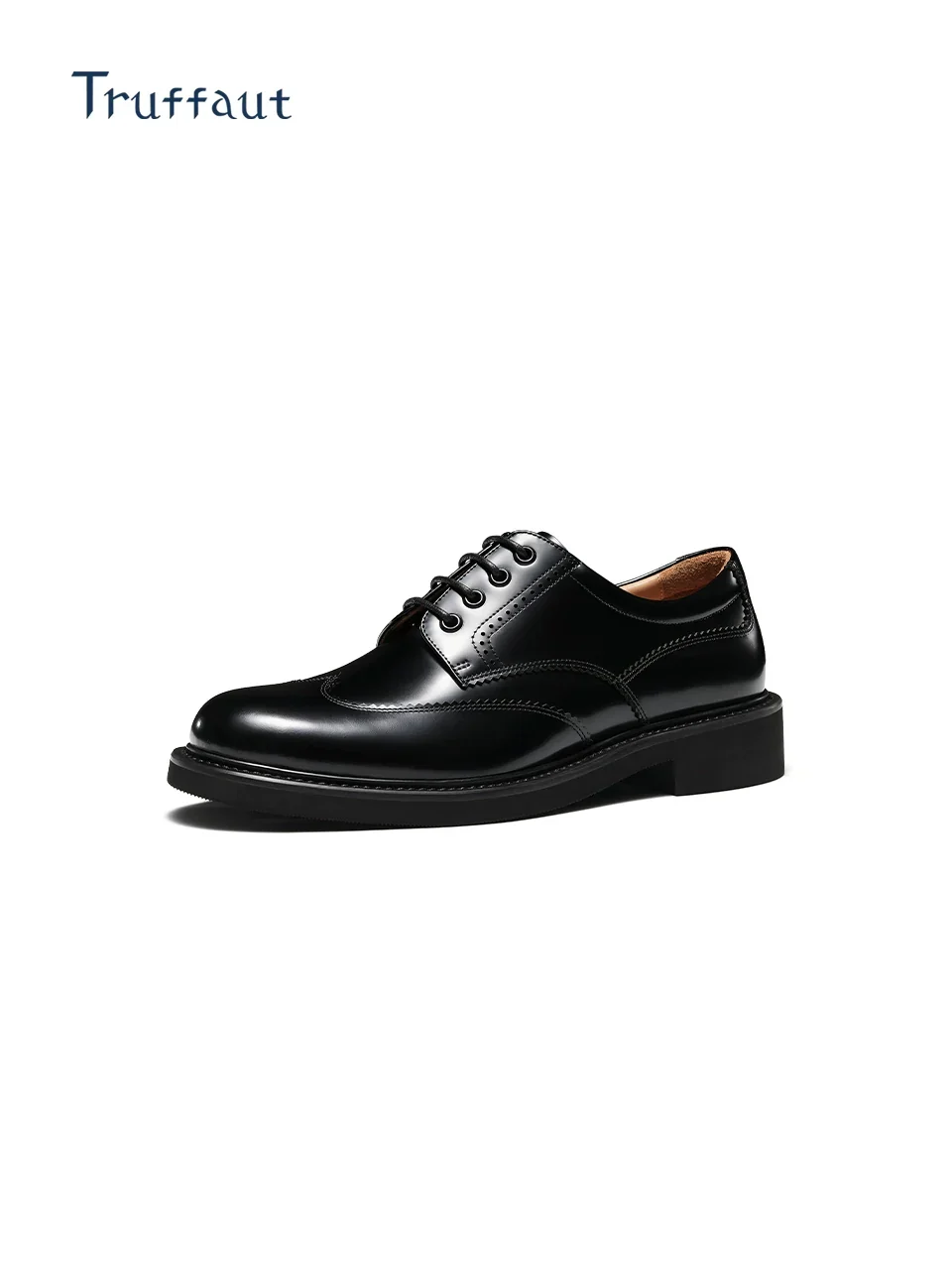 Leather Round Toe Derby Shoes - Image 3
