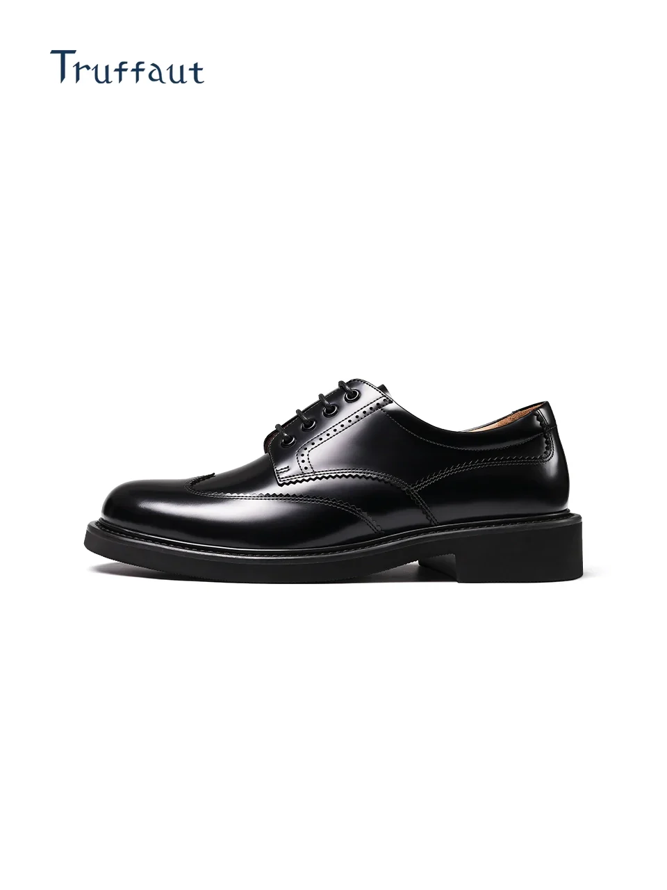 Leather Round Toe Derby Shoes - Image 4