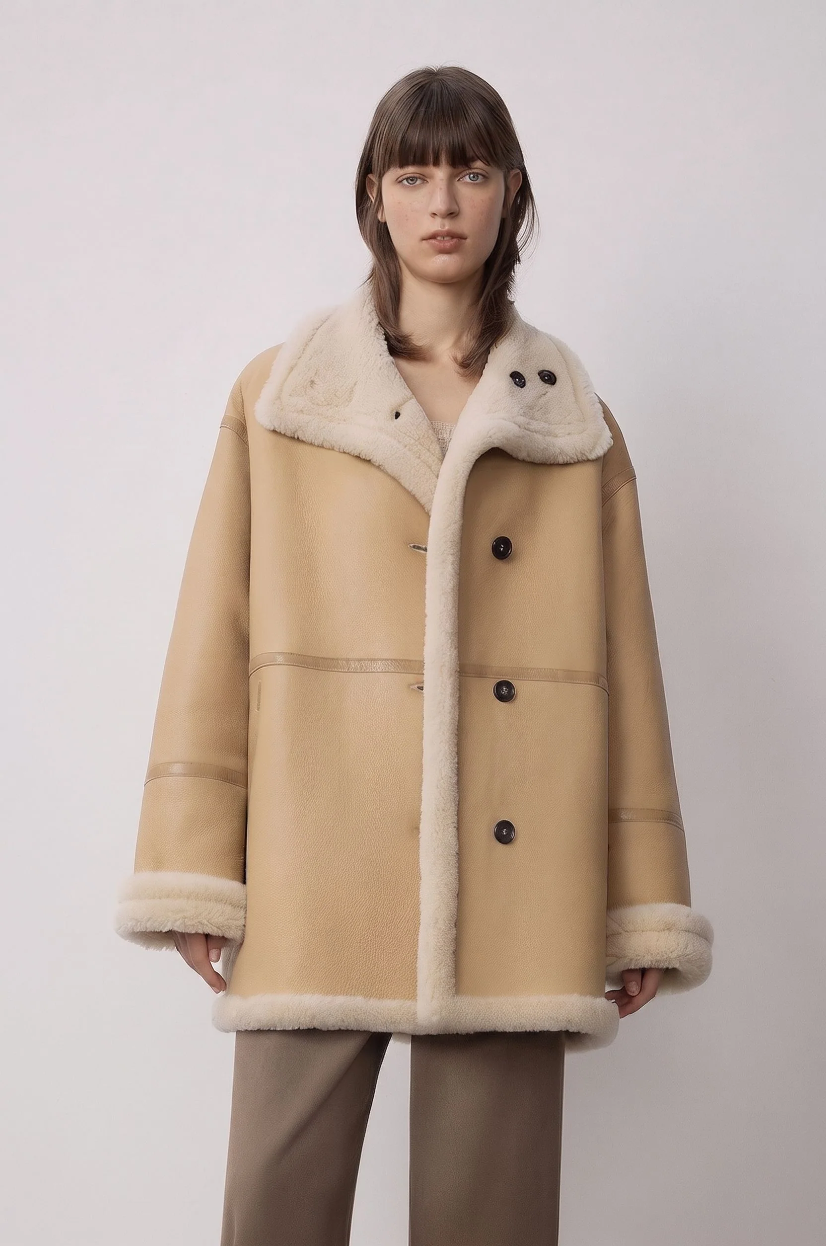 Leather Shearling Coat - Image 2