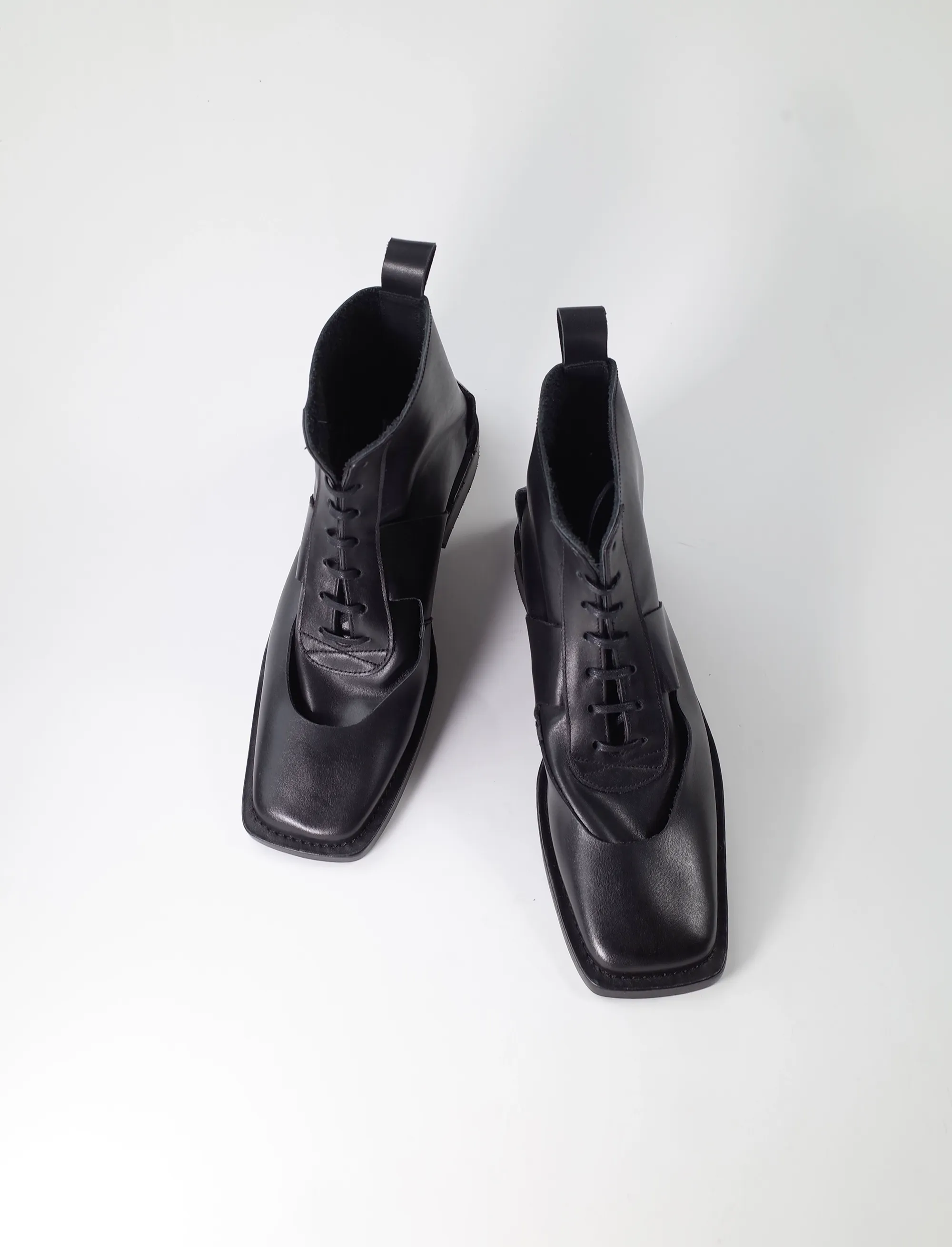 Leather Square-Toe Lace-Up Boot - Image 2
