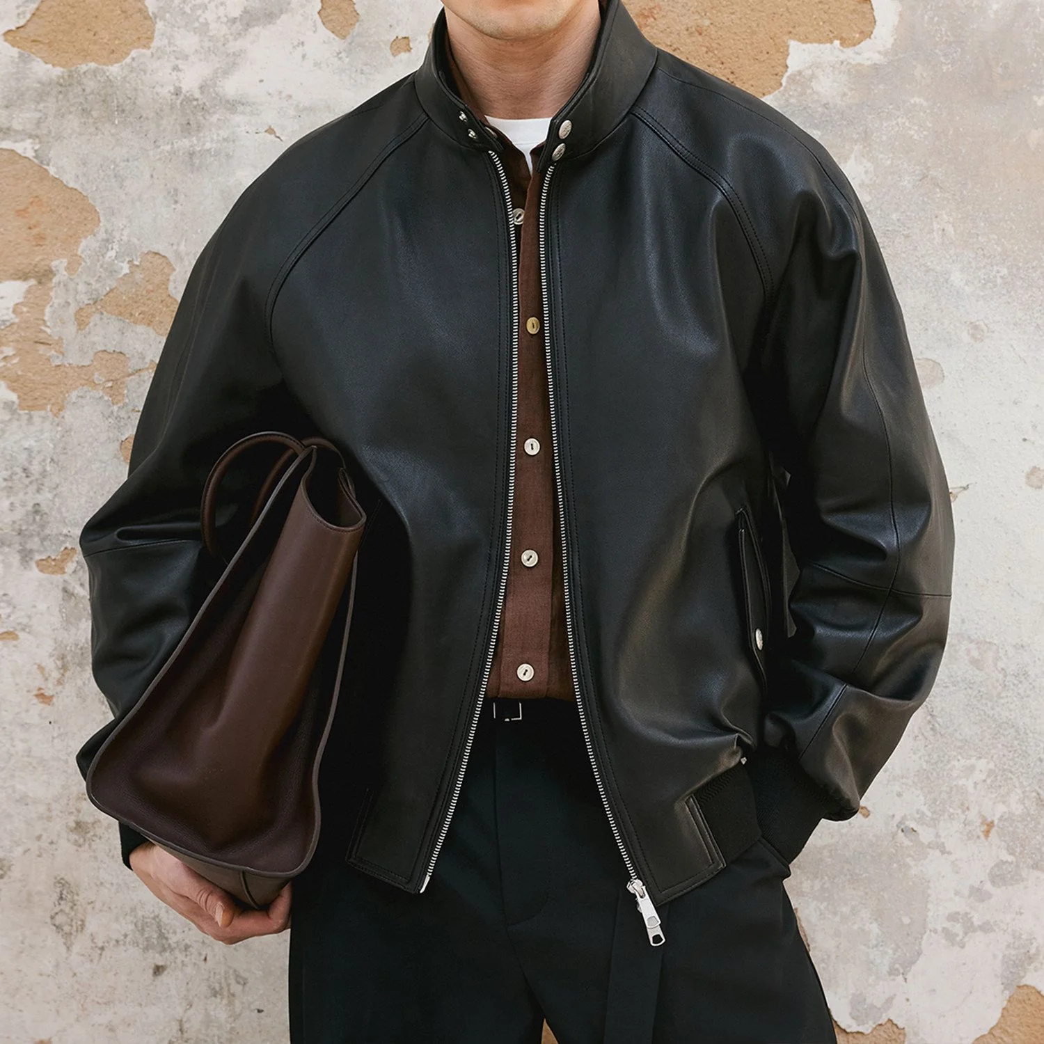 Leather Stand Jacket - Image 6