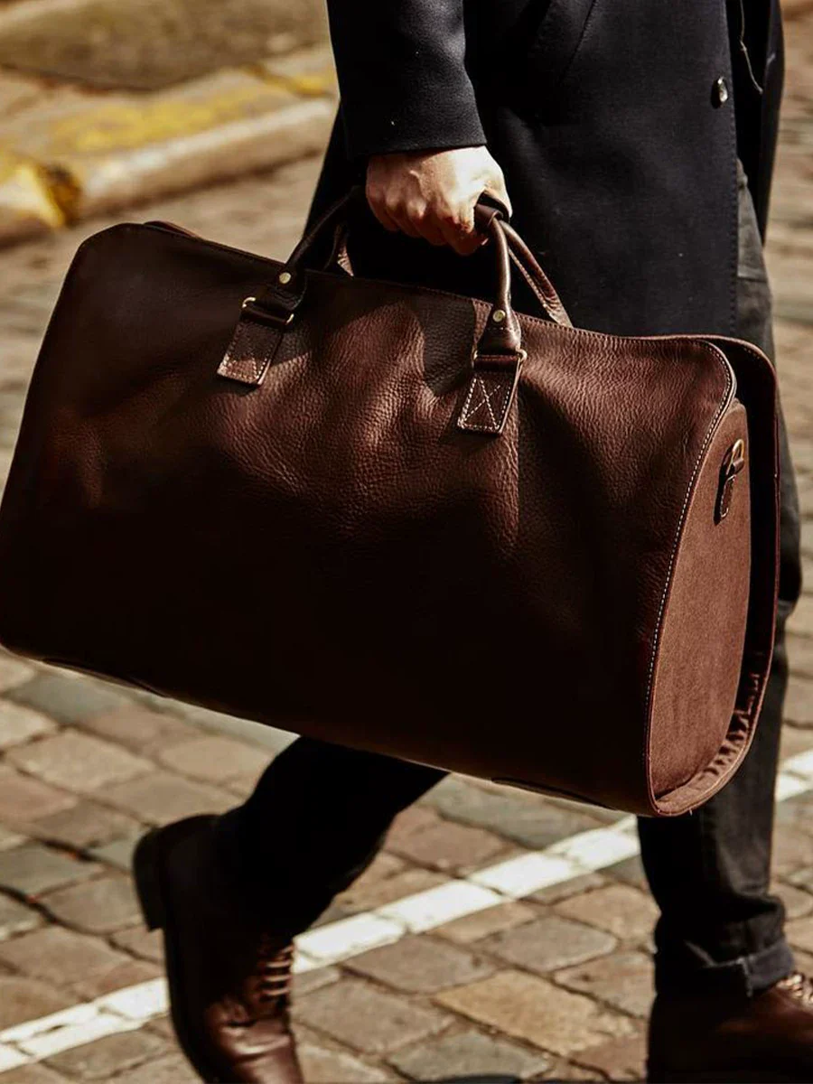 Leather Suit Carrier Duffel