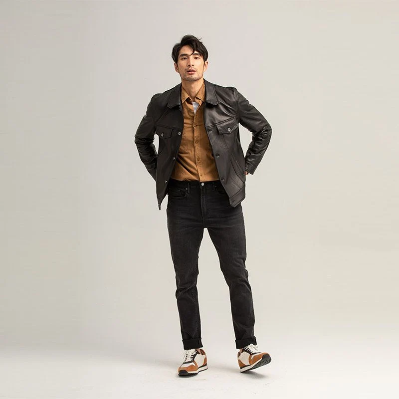 Leather Trucker Jacket - Image 3