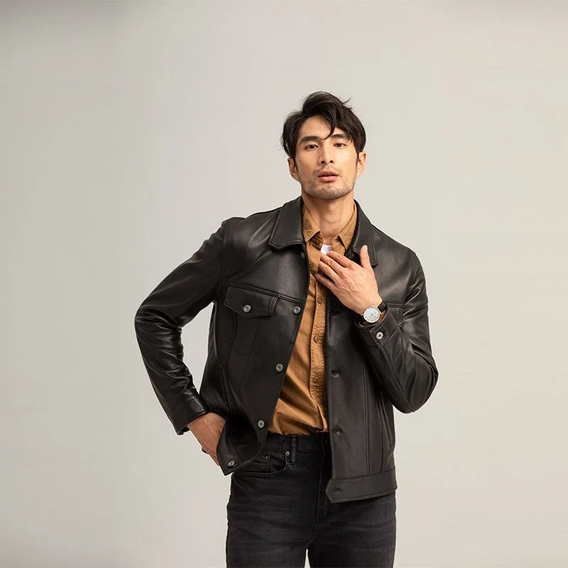 Leather Trucker Jacket - Image 5
