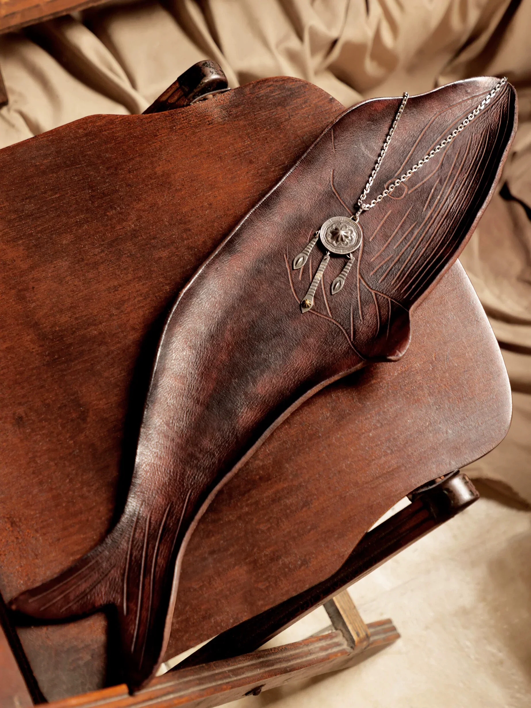 Leather Whale Valet Tray