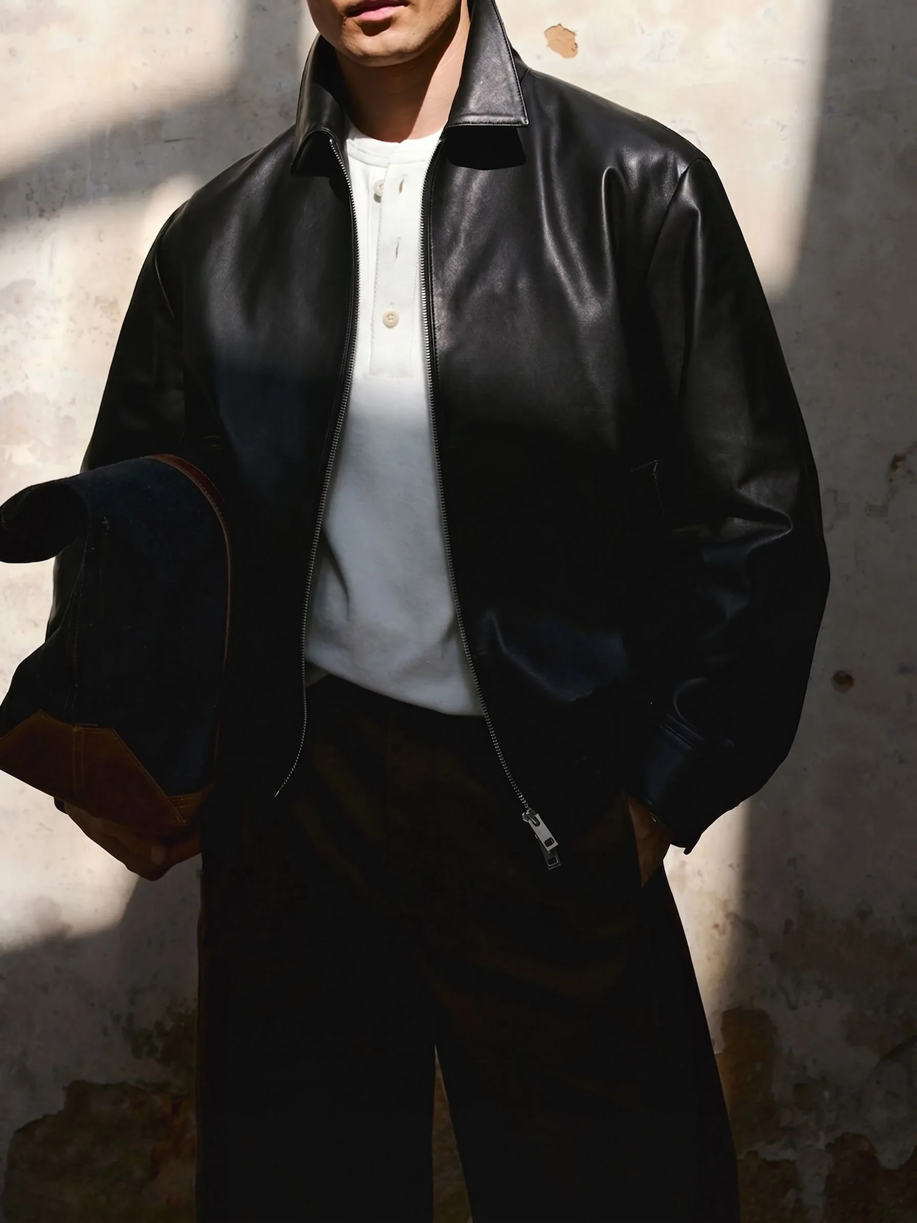Leather Zip Blouson