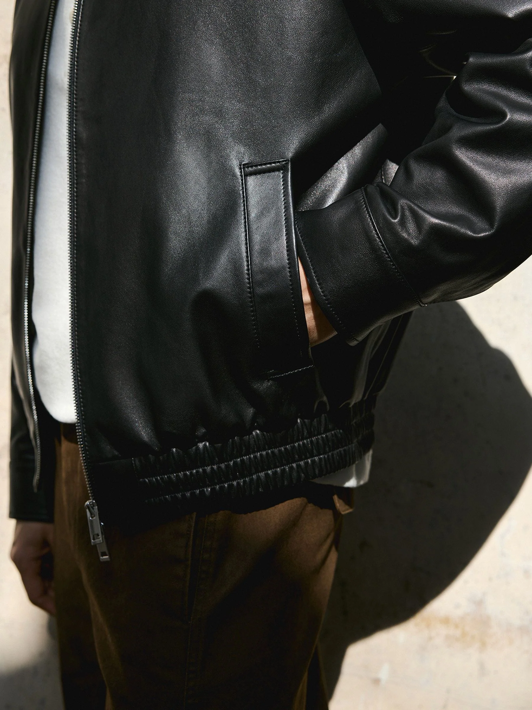 Leather Zip Blouson - Image 6