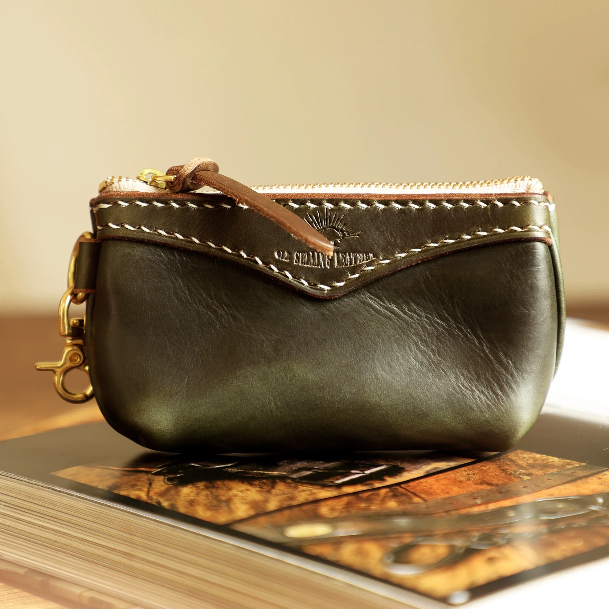 Leather Zip Coin & Card Case - Image 7