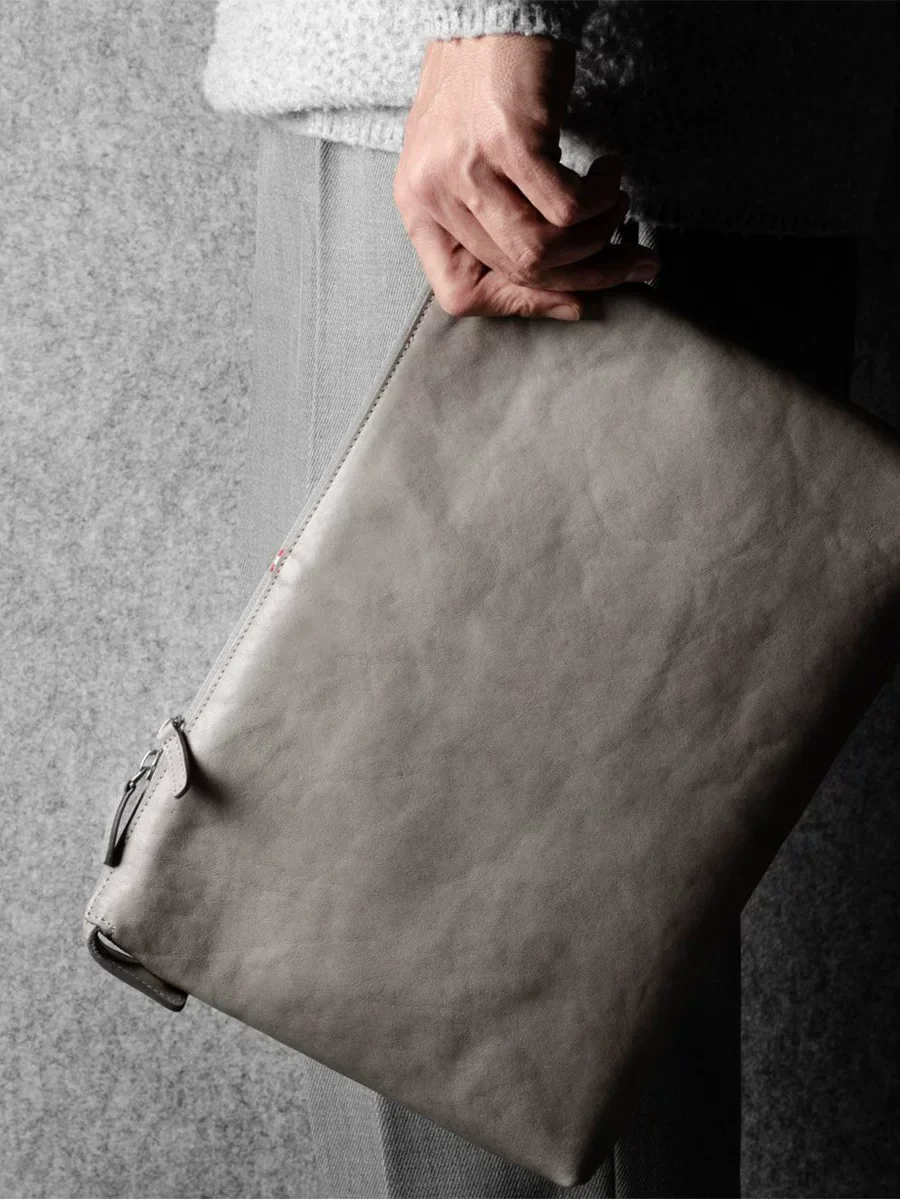 Leather Zip Document Pouch