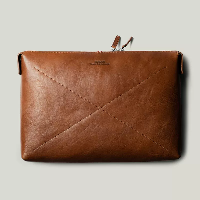 Leather Zip Document Pouch - Image 8