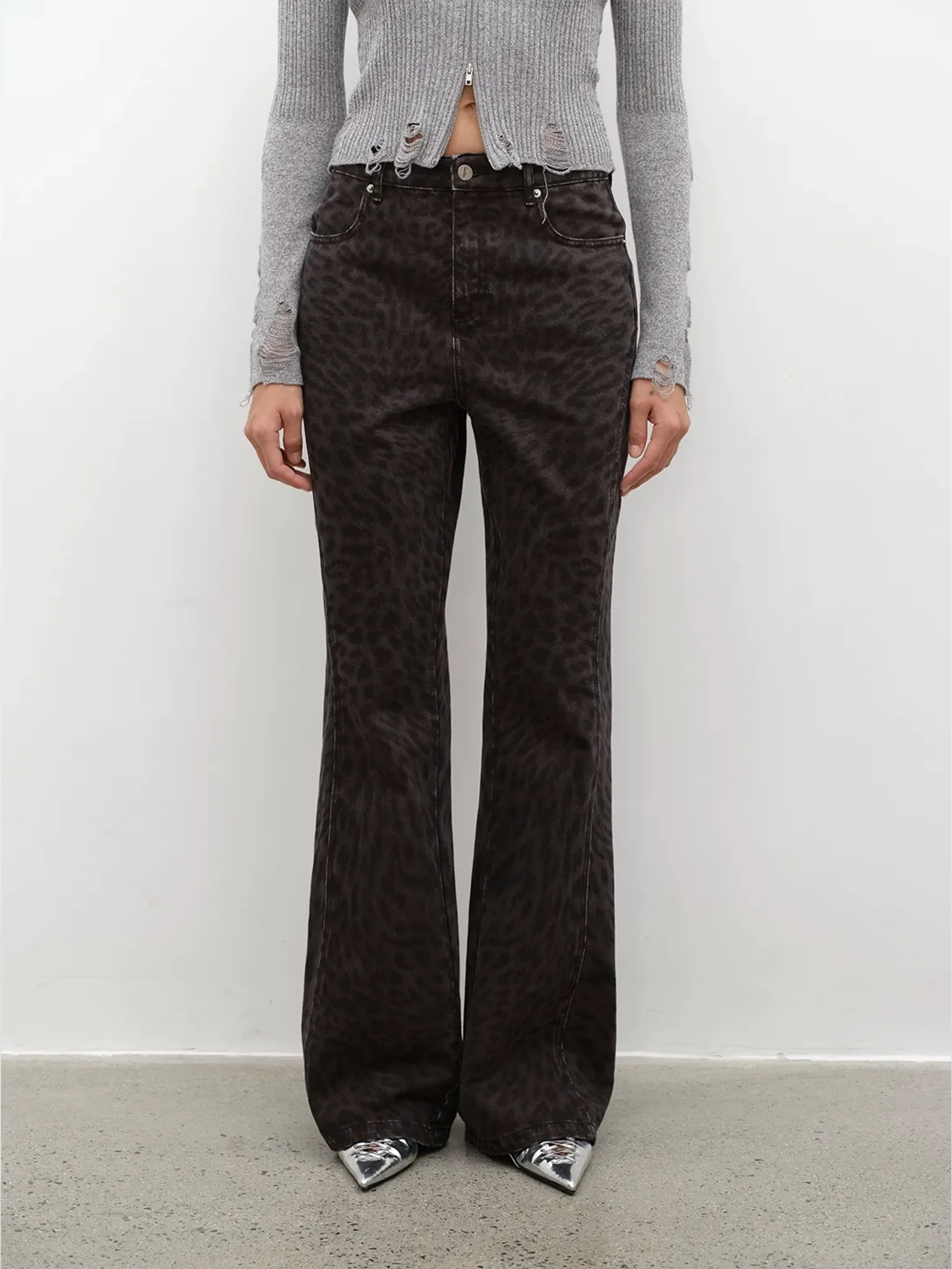 Leopard Denim Jeans - Image 7