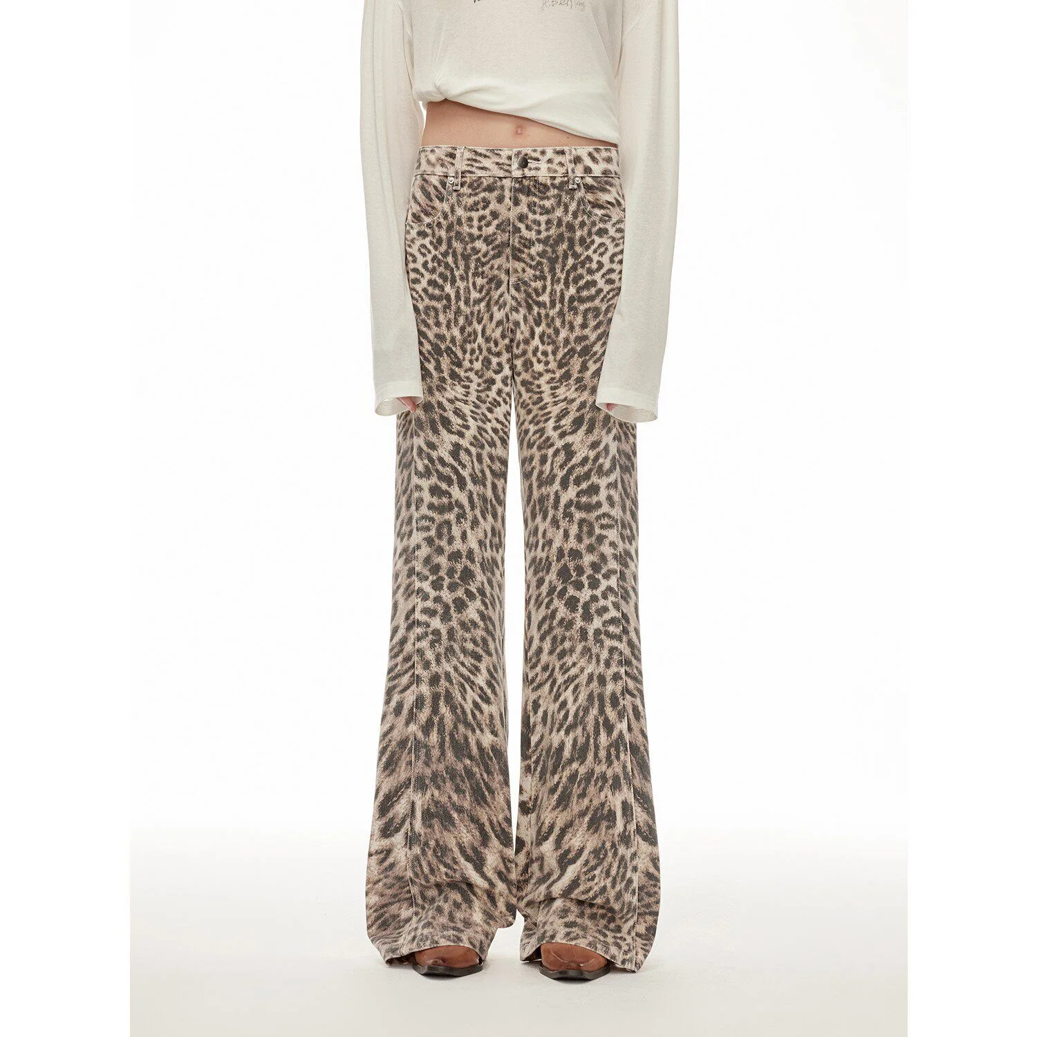 Leopard Flare Jeans - Image 6