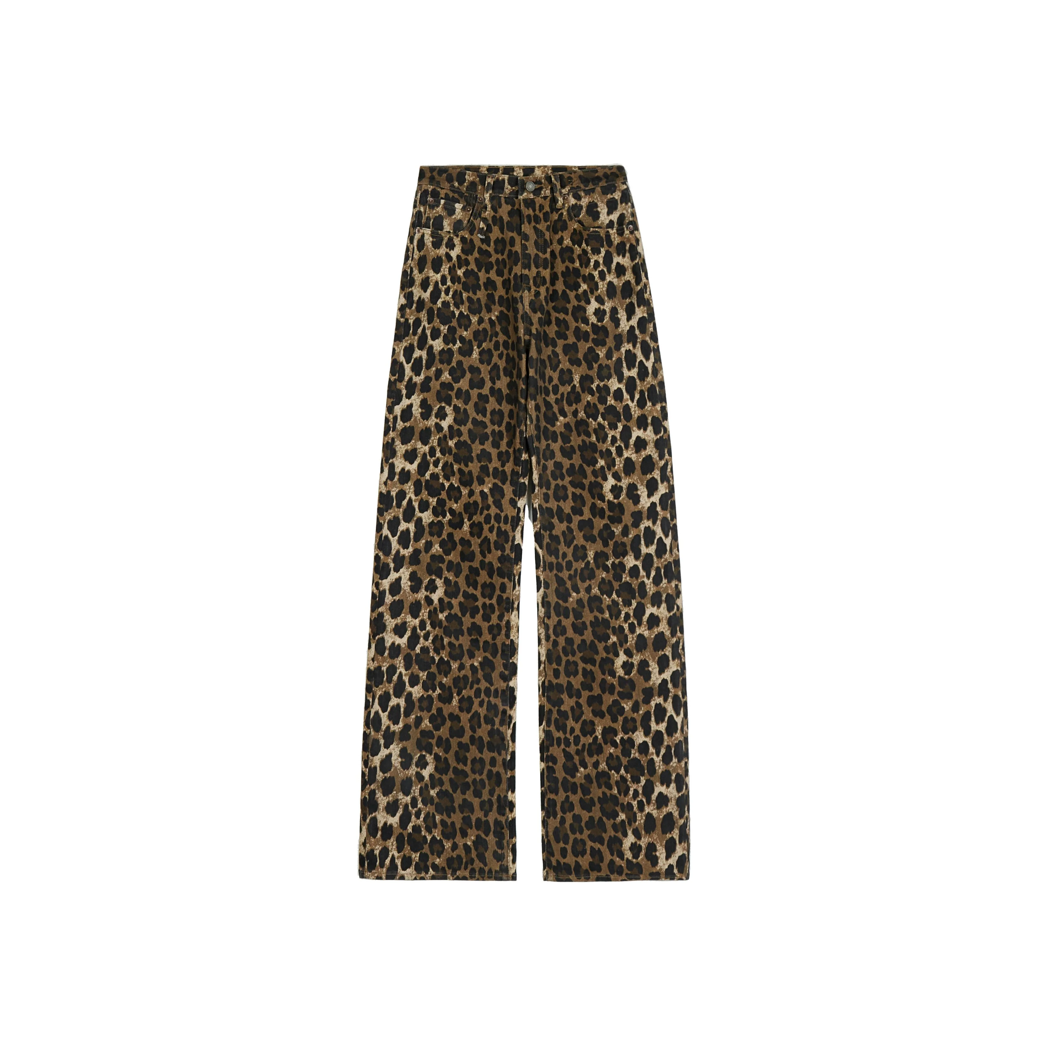 Leopard Wide-Leg Jeans