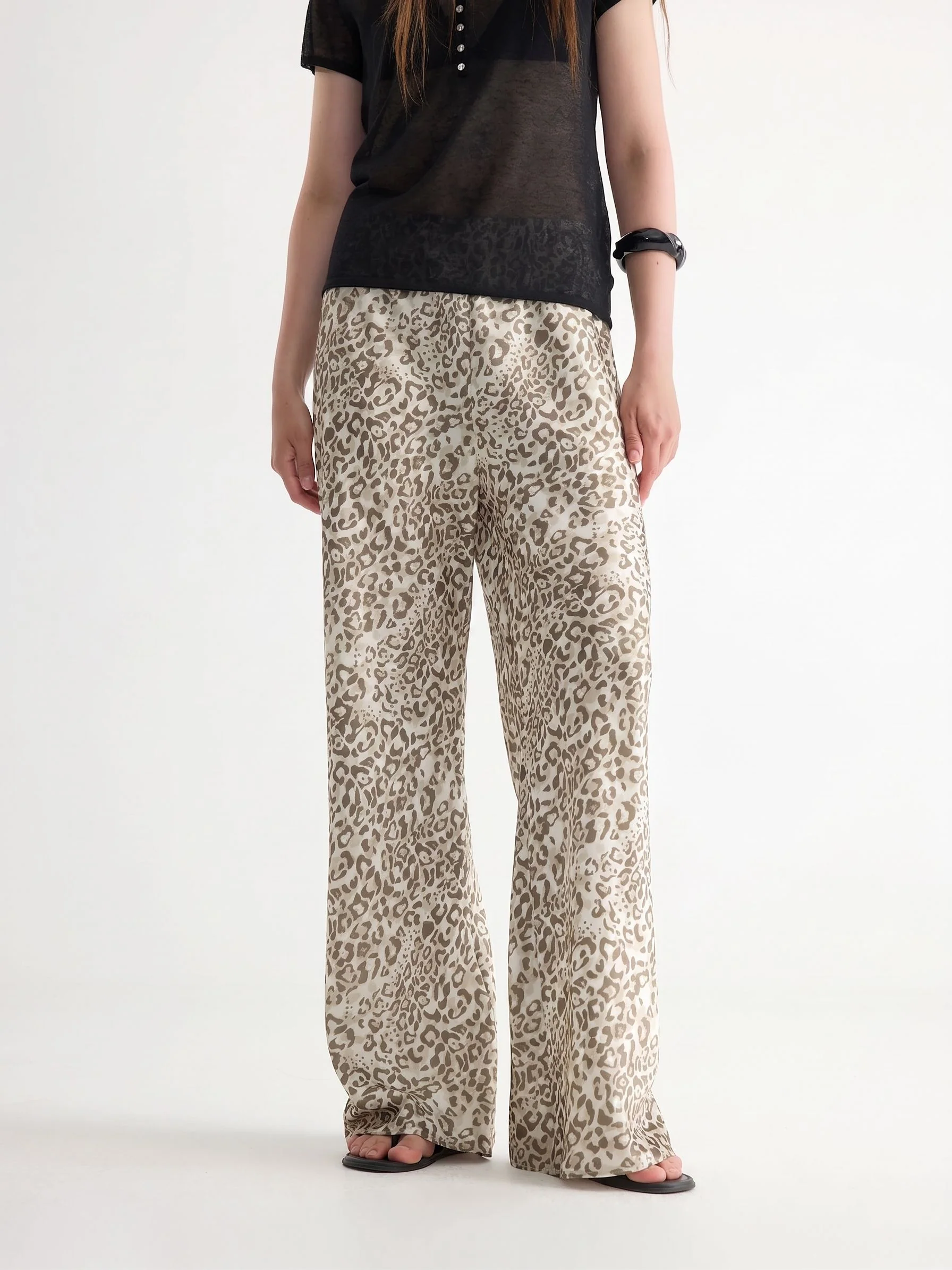 Leopard Wide-Leg Pants