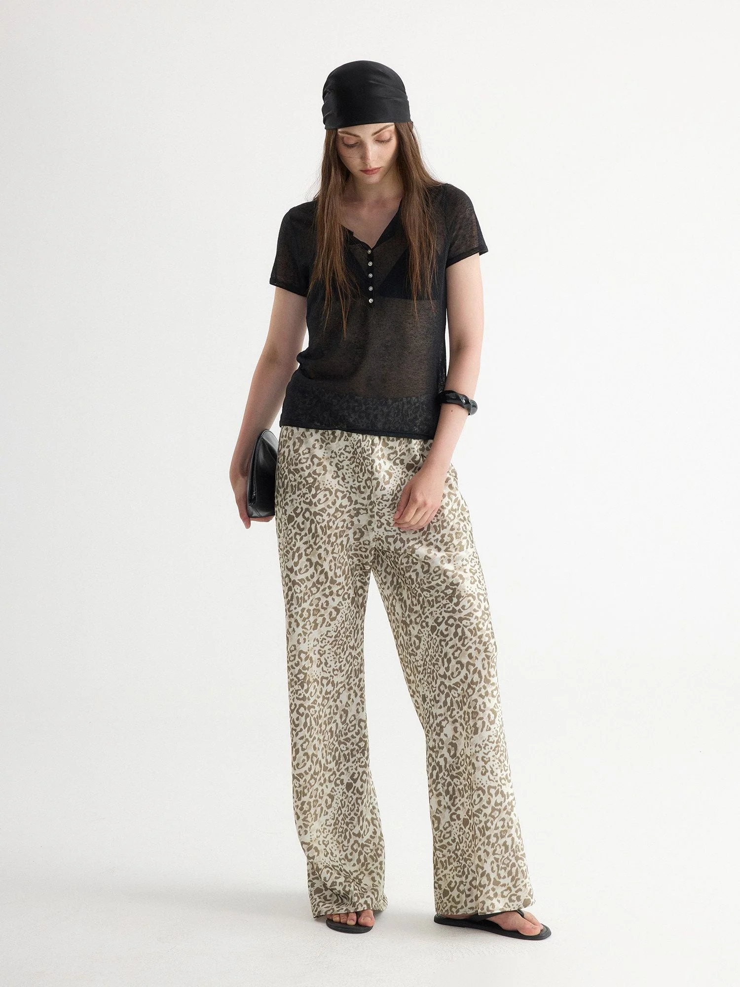 Leopard Wide-Leg Pants - Image 4