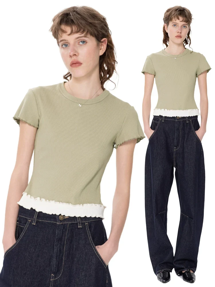 Lettuce-Edge Ribbed Tee - Image 3