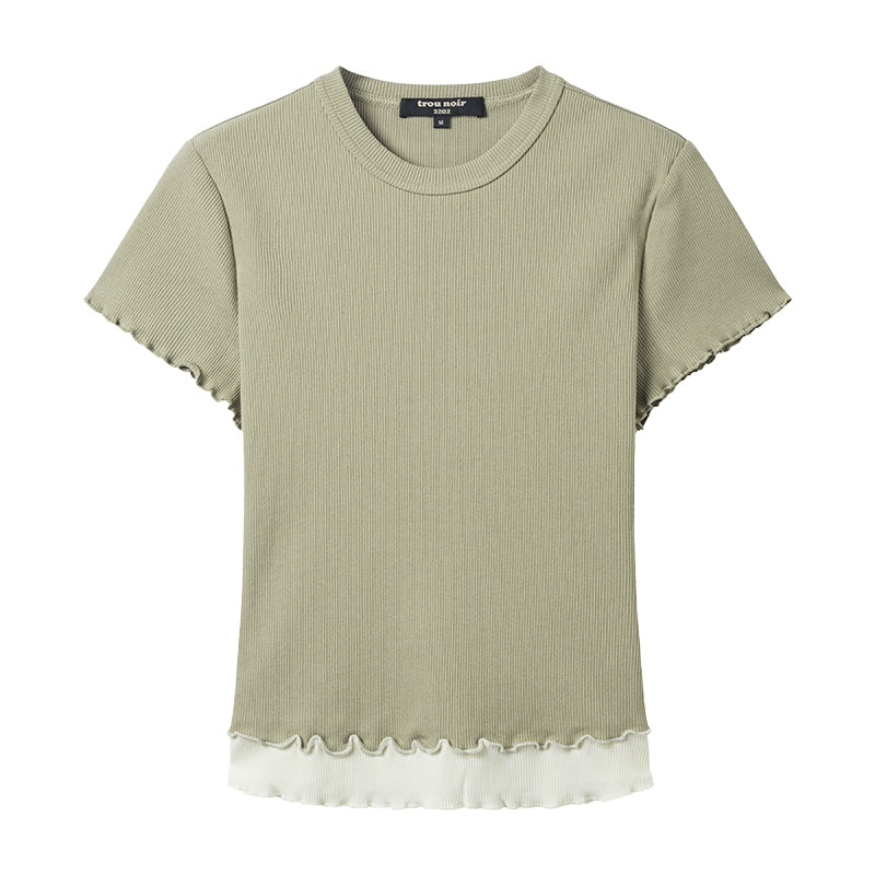Lettuce-Edge Ribbed Tee - Image 6