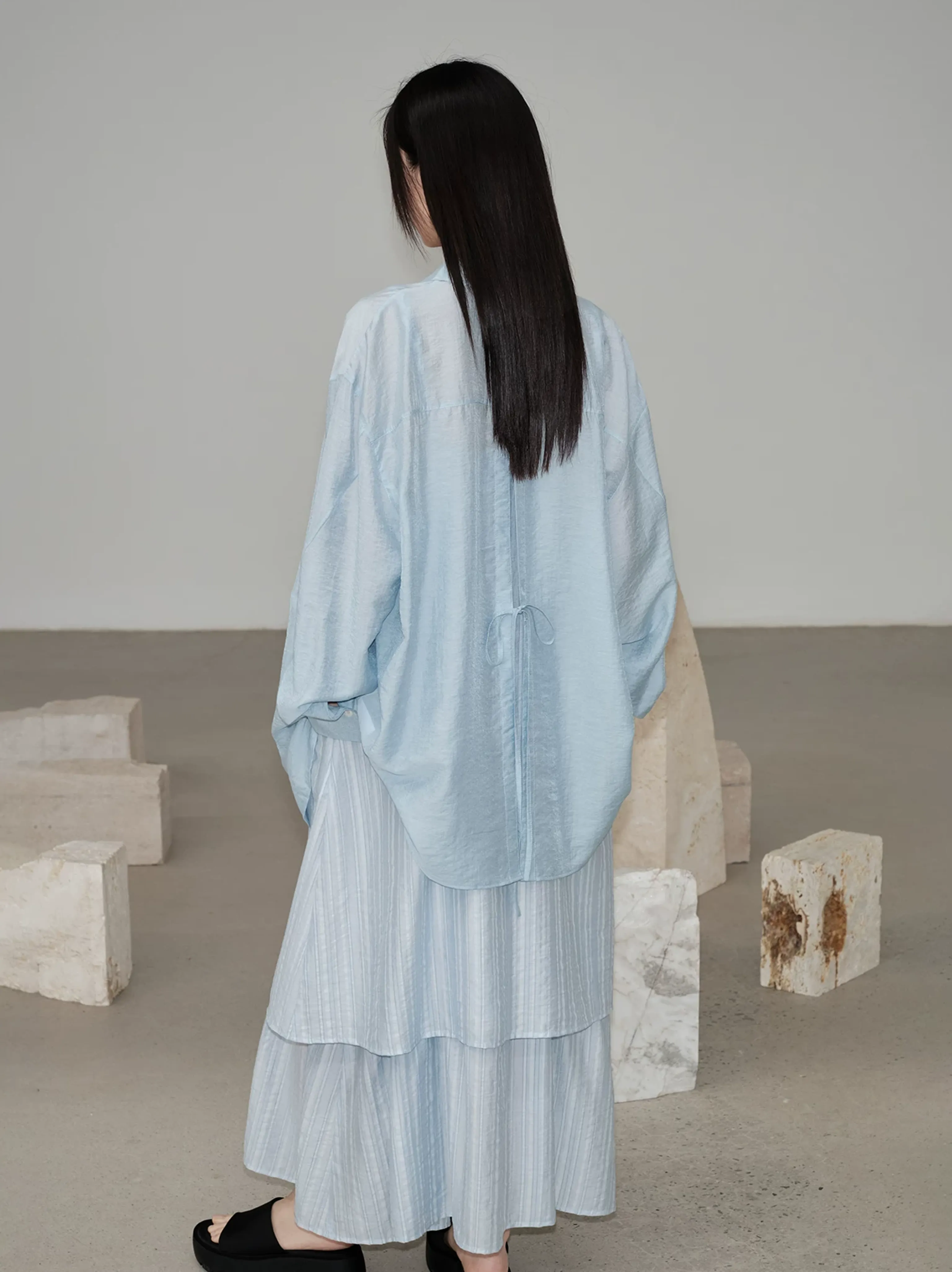 Light Blue Luxe Button-Up Shirt - Image 4