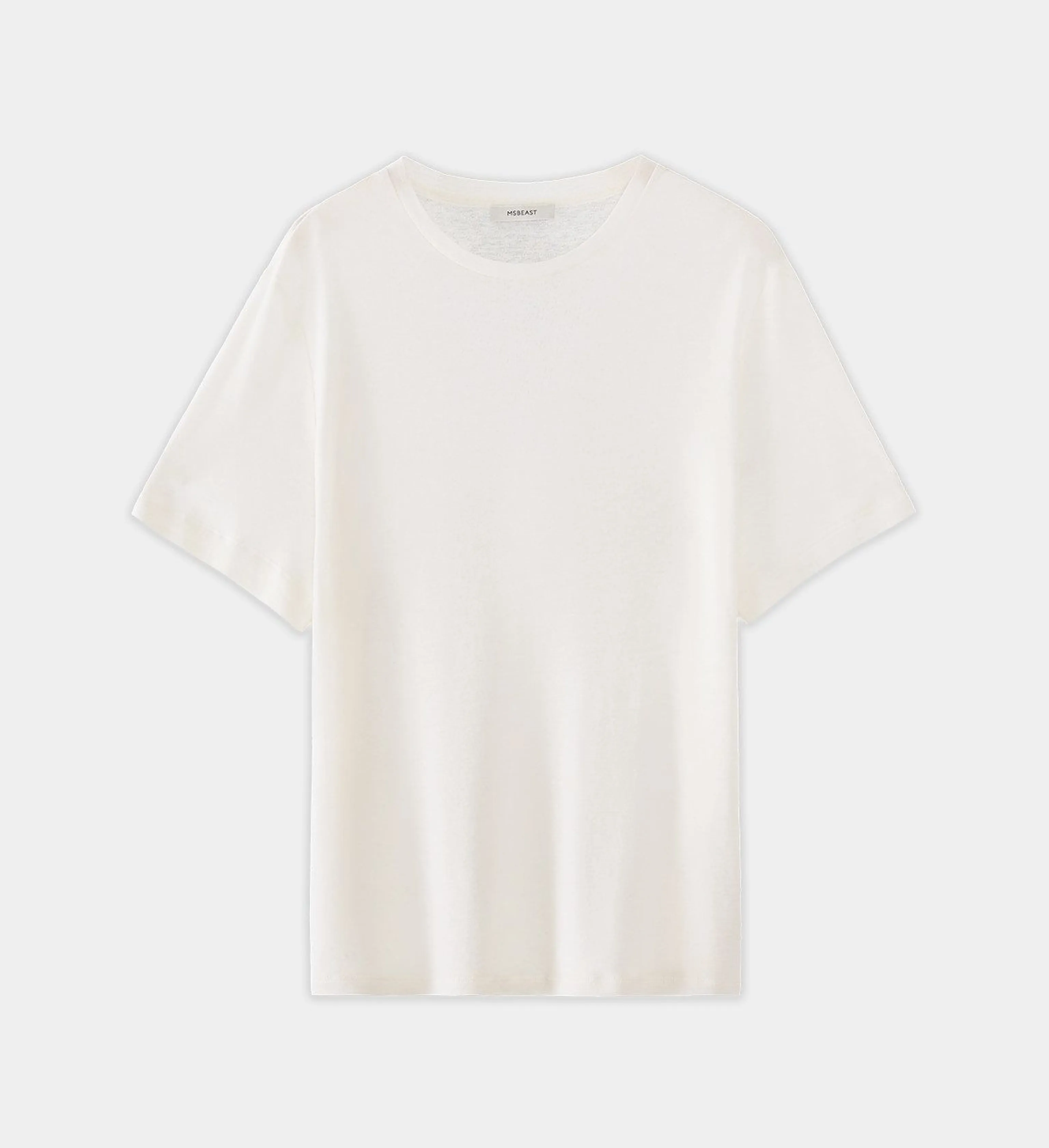 Light Nude Round-Neck Tee - Image 5