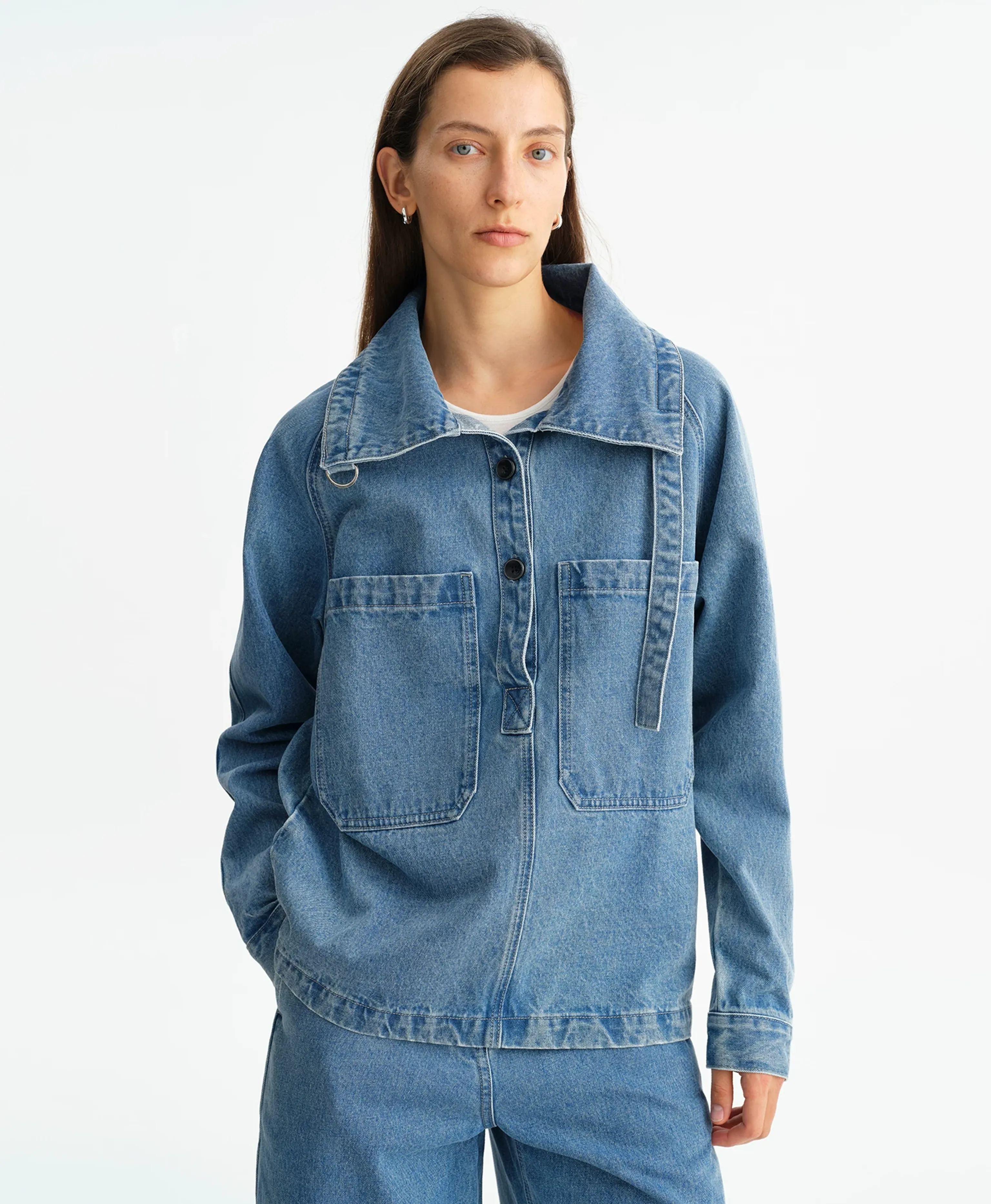Light Wash Denim Pullover Shirt