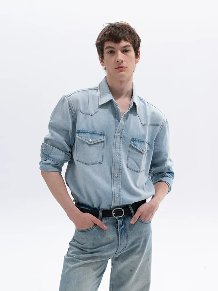 Light-Wash Denim Shirt