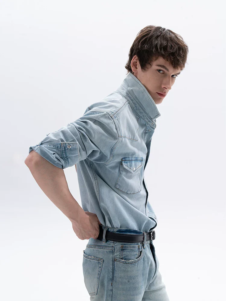 Light-Wash Denim Shirt - Image 2