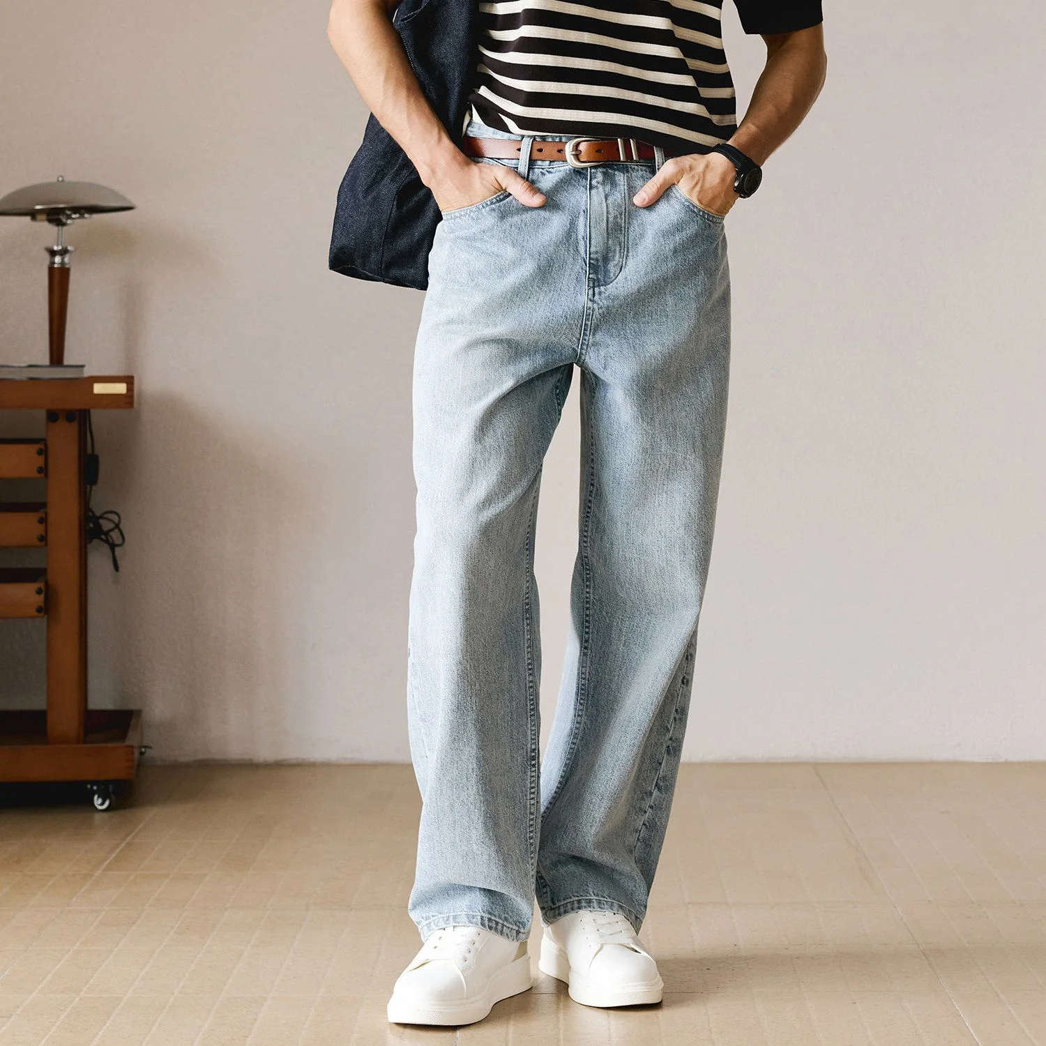 Light Wash Straight Jeans - Image 6