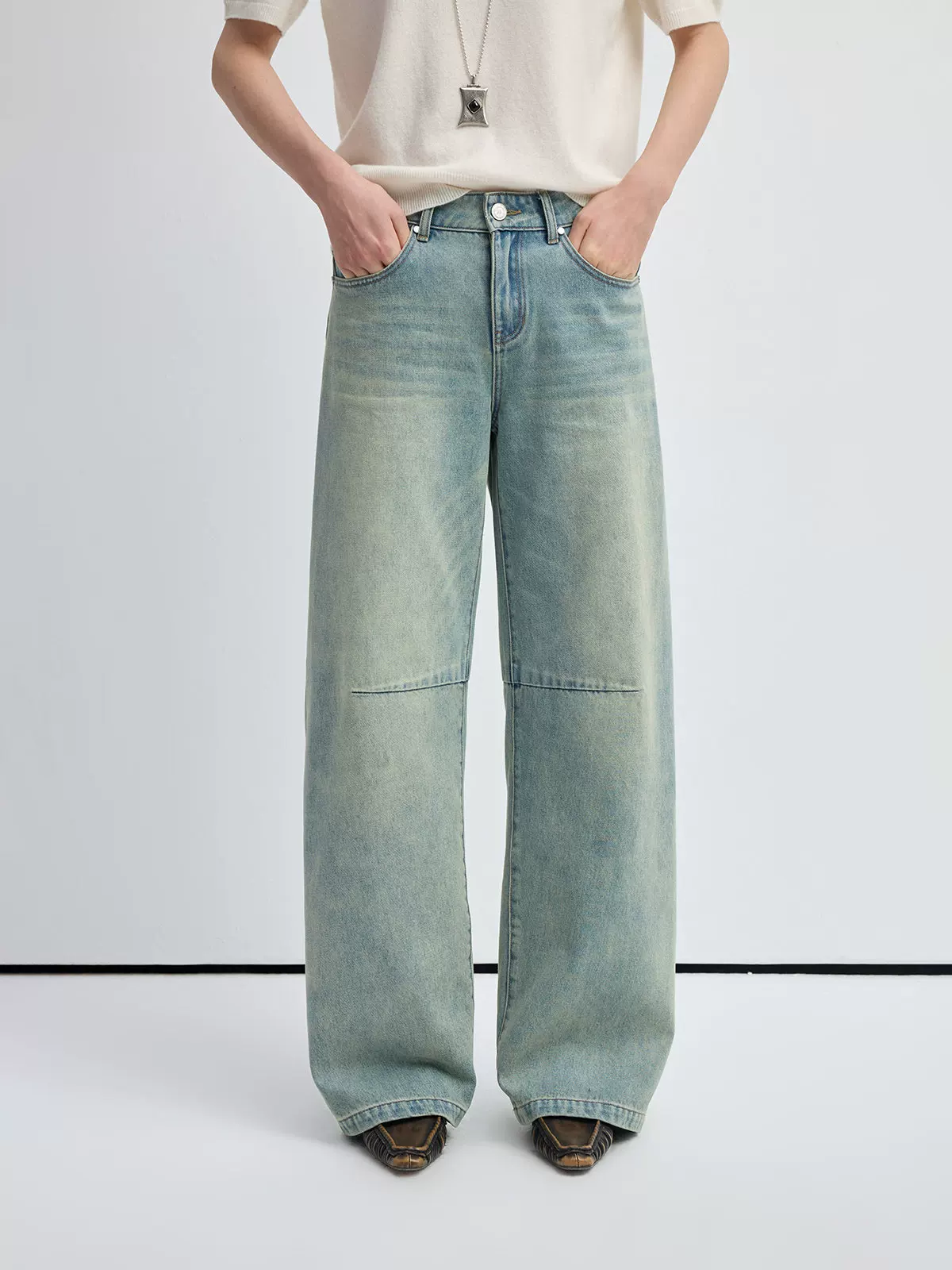 Light Wash Wide Jeans