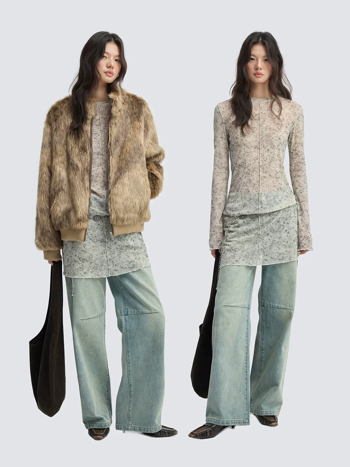 Light Wash Wide Jeans - Image 2